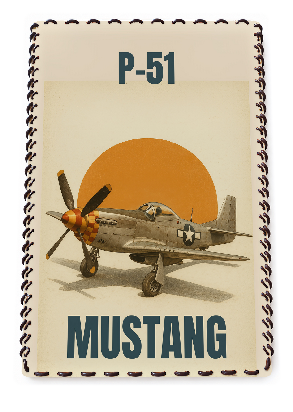 Plaque Aviation Vintage #1300 — recto sur fond blanc