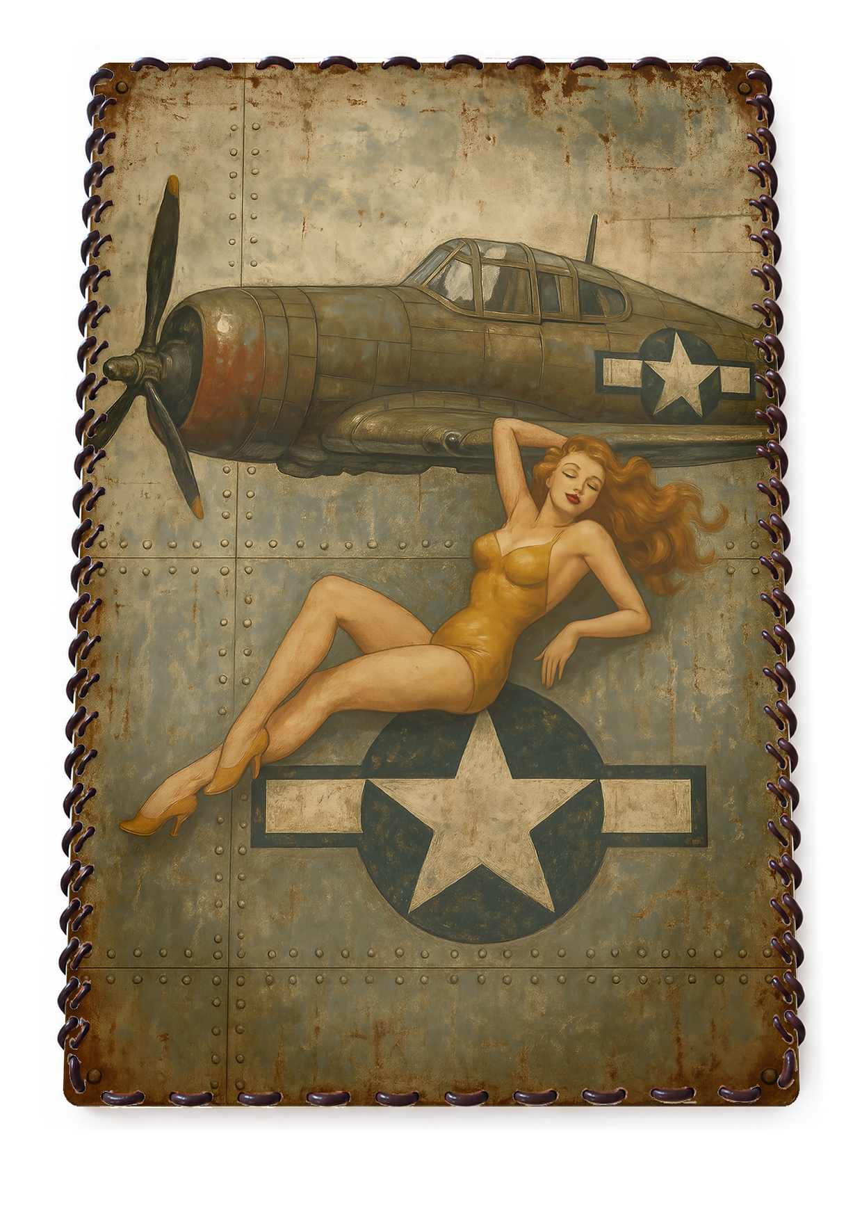 Plaque Aviation Vintage #1421 — recto sur fond blanc